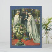 ビンテージウェディング、新郎新婦と（ユダヤ教）メノラー 招待状 (スタンド正面)