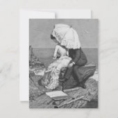 ビンテージウェディング, 海辺の新婚夫婦 招待状 (正面)