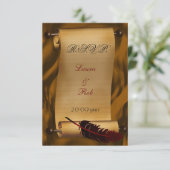 ビンテージウェディングrsvpカード標準3.5 x 5 出欠カード (スタンド正面)