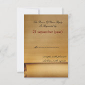 ビンテージウェディングrsvpカード標準3.5 x 5 出欠カード (裏面)