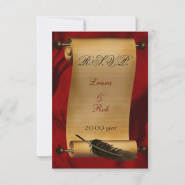 ビンテージウェディングrsvpカード標準3.5 x 5 出欠カード