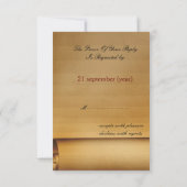 ビンテージウェディングrsvpカード標準3.5 x 5 出欠カード (裏面)