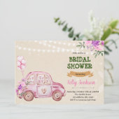 ビンテージウエディングカーシャワー招待状 招待状 (スタンド正面)