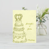 ビンテージウエディングケーキ 招待状 (スタンド正面)