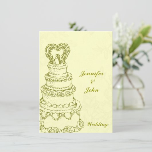 ビンテージウエディングケーキ 招待状 (スタンド正面)