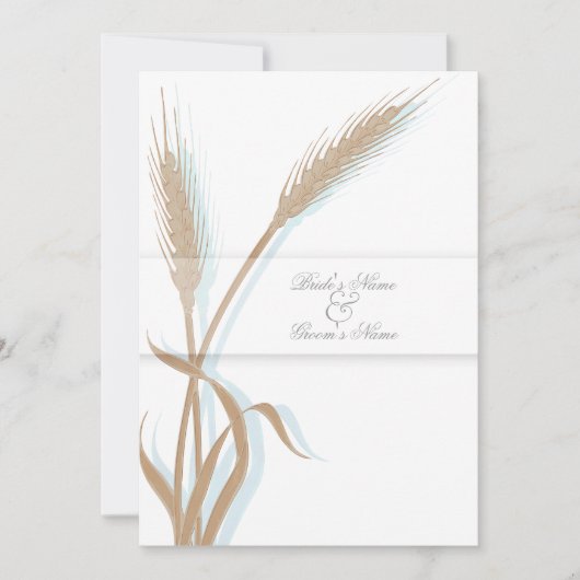 ビンテージウエディングコムギフラワー 招待状 (正面)