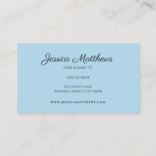 ビンテージウエディングヘアメイクアップバラブルーフローラ 名刺 (裏面)