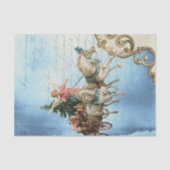 ビンテージエンジェルクリスマスワゴンデコパージュクラフト 薄葉紙 (正面)