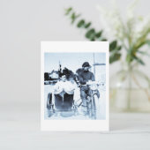 ビンテージオートバイ＆サイドカー ポストカード (スタンド正面)