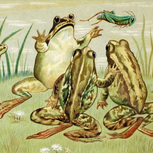 ビンテージカエルの新年カード シーズンカード