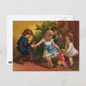 ビンテージカラフルクリスマスゲームカード シーズンポストカード (正面/裏面)