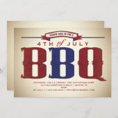 ビンテージカントリー　ルースティック　７月４日　ＢＢＱ　ご招待 招待状 (正面/裏面)