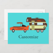 ビンテージカーとキャンパーサンダー_コーブ シーズンポストカード (正面/裏面)