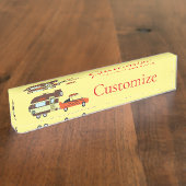 ビンテージカーとキャンパーサンダー_コーブ デスクネームプレート (側面)