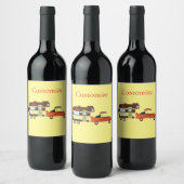 ビンテージカーとキャンパーサンダー_コーブ ワインラベル (ボトル)