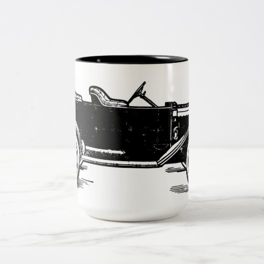 ビンテージカーのコーヒーマグ ツートーンマグカップ (中央)