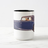 ビンテージカーのコーヒーマグ ツートーンマグカップ (中央)