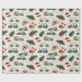 ビンテージカーのフェスティバル包装紙 ラッピングペーパー (フラット)