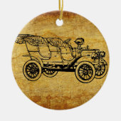 ビンテージカーの歴史的自動車イラストレーション セラミックオーナメント (正面)