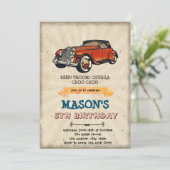 ビンテージカーの誕生日の招待 招待状 (スタンド正面)
