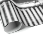 ビンテージカーエンジンのグレースケール撮影 ラッピングペーパー (ロールコーナー)