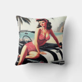 ビンテージカークラシックのピンアップ クッション (裏面)