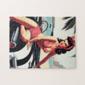 ビンテージカークラシックのピンアップ ジグソーパズル (横)