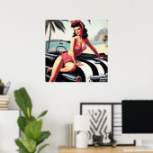 ビンテージカークラシックのピンアップ ポスター (ホームオフィス)