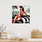 ビンテージカークラシックのピンアップ ポスター (キッチン)