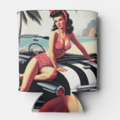 ビンテージカークラシックのピンアップ 缶クーラー (裏面)