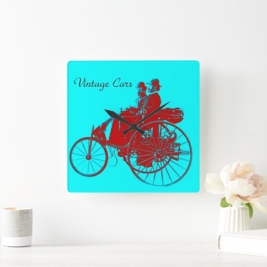 ビンテージカーズ・ギャザー スクエア壁時計 (ホーム)