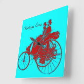 ビンテージカーズ・ギャザー スクエア壁時計 (傾斜)