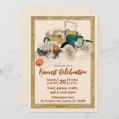 ビンテージカーパンプキンハーベスト 招待状 (正面/裏面)