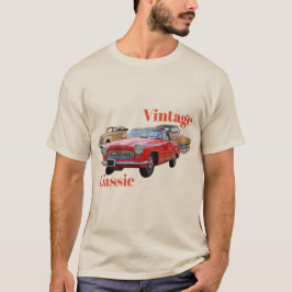 ビンテージカー クラシックTシャツ デザイン Tシャツ