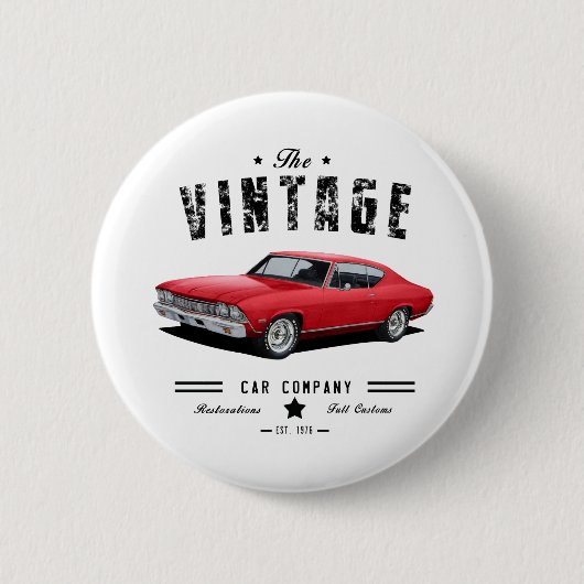 ビンテージカーco chevelle 缶バッジ (正面)