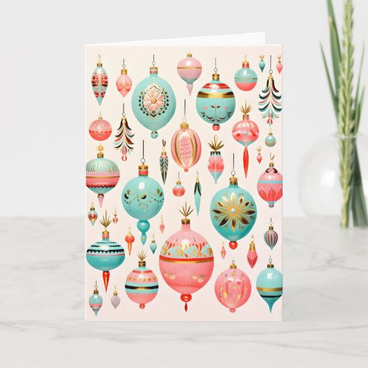 ビンテージガラスオーナメント ホリデー シーズンカード (正面)