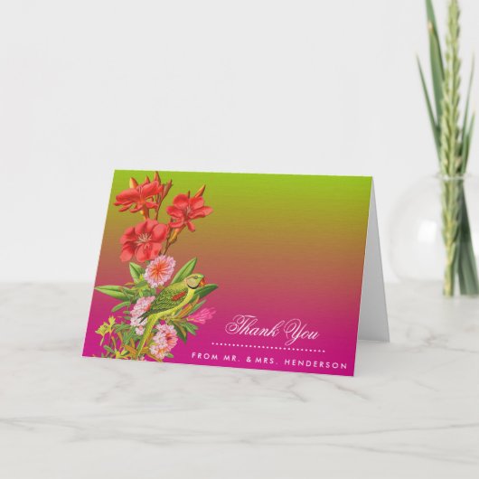 ビンテージガーデンウェディングのお礼 サンキューカード (正面)