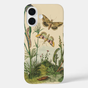 ビンテージガーデン 昆虫、蝶、幼虫 iPhone 16ケース