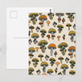 ビンテージキノコ柄 ポストカード (正面/裏面)