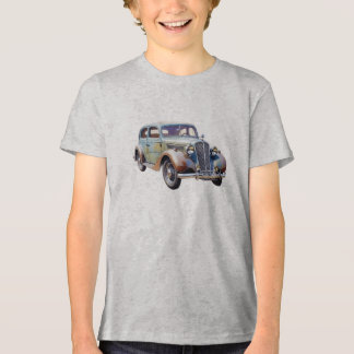 ビンテージクラシックカーの水彩イラスト トライブレンドTシャツ