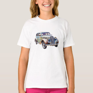 ビンテージクラシックカーの水彩画イラスト Tシャツ