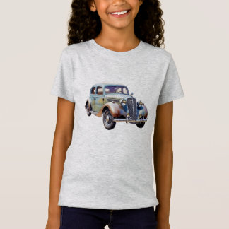 ビンテージクラシックカーの水彩画イラスト Tシャツ