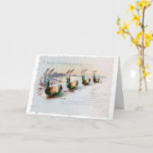 ビンテージクリスビクトリアンマスおもしろいリームカードフロッグ カード (黄色い花)