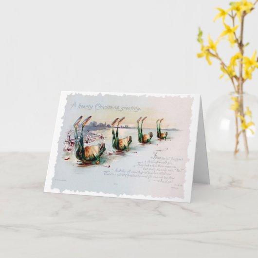 ビンテージクリスビクトリアンマスおもしろいリームカードフロッグ カード (黄色い花)