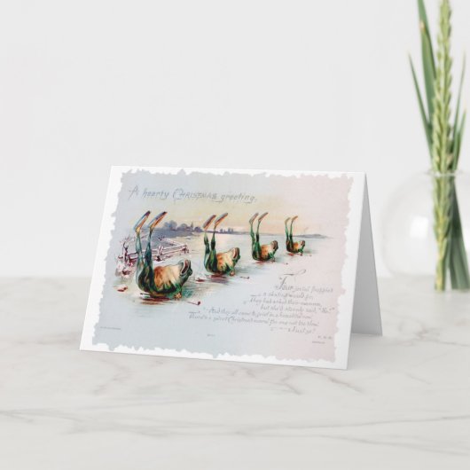 ビンテージクリスビクトリアンマスおもしろいリームカードフロッグ カード (正面)