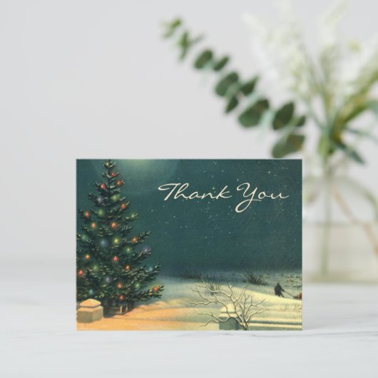 ビンテージクリスマスありがとう ポストカード (スタンド正面)