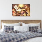 ビンテージクリスマスおもちゃ、ダンシングドール、テディベア キャンバスプリント (インサイチュ (寝室))