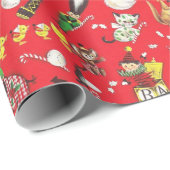 ビンテージクリスマスおもちゃ ドラム ソルジャー ジャック・イン・ザ・ボックス ラッピングペーパー (ロールコーナー)