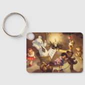 ビンテージクリスマスのおもちゃ、踊る人形、テディベア キーホルダー (裏面)