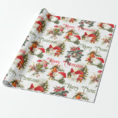 ビンテージクリスマスのエルフとキノコ ラッピングペーパー (アンロールド)
